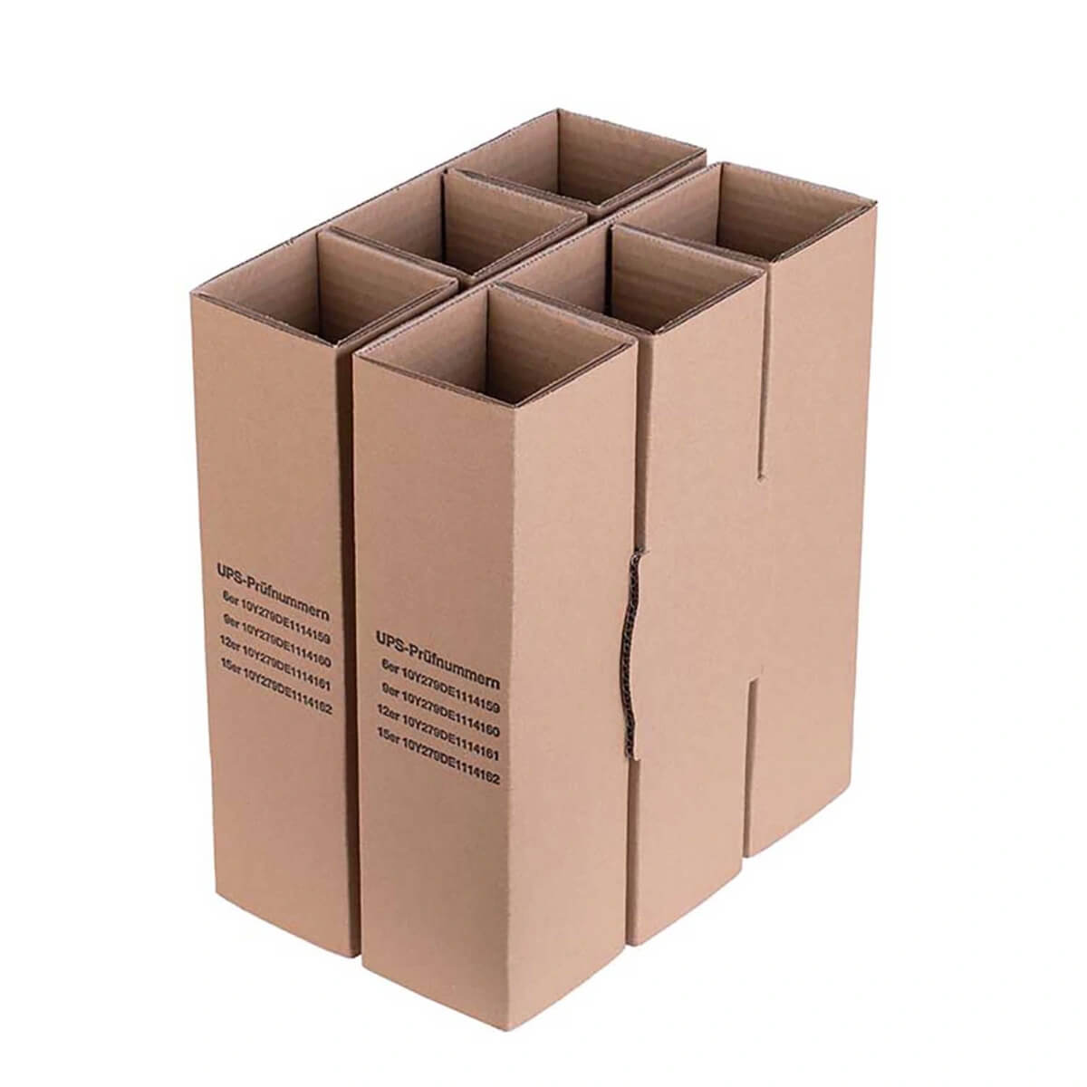 Stevige wijnverzenddoos voor 6 flessen - inclusief inlay - 10 stuks