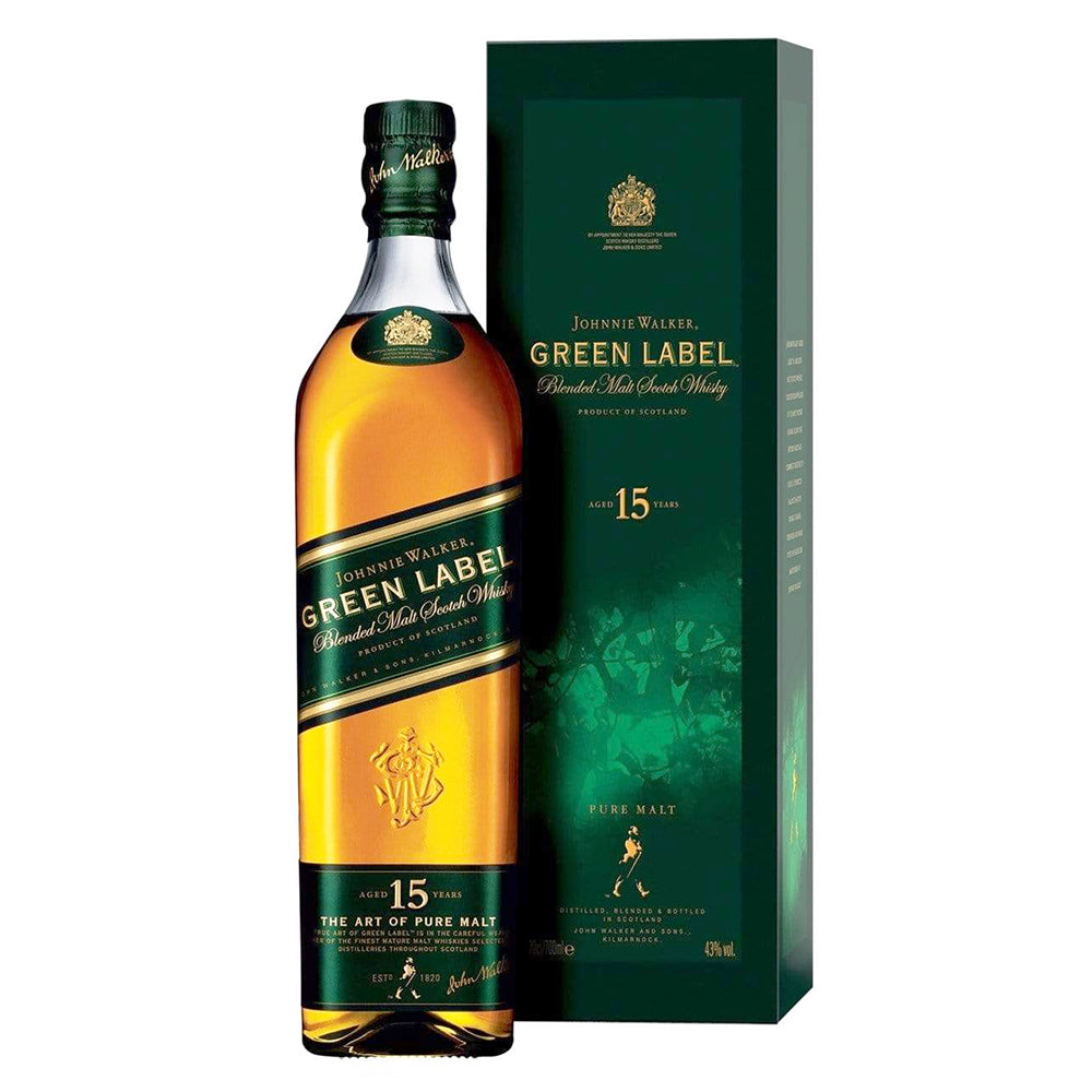 Johnnie Walker Green Label 15 years - Old 1L Bottle - Blended malt whisky
