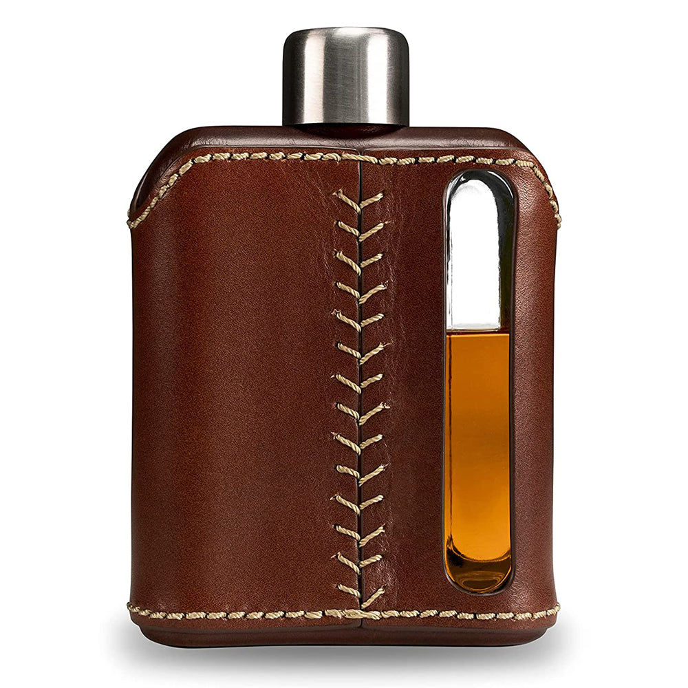 Ragproper Glazen Heupfles - Echt Leer - 100ml