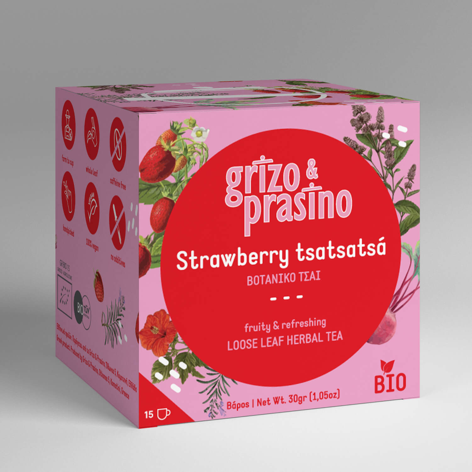 Grizo & Prasino - Herbal tea - Strawberry Tsatsatsa 30g