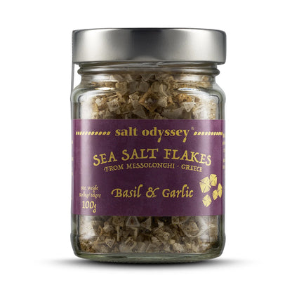 Zeezoutvlokken met Basilicum en Knoflook - Odyssey - Zuiver - 75g