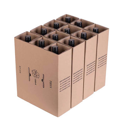 Stevige wijnverzenddoos voor 12 flessen - inclusief inlay - 10 stuks