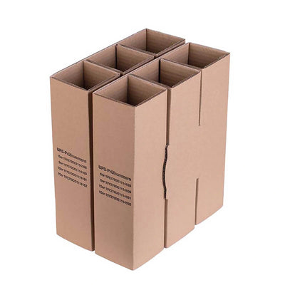 Stevige wijnverzenddoos voor 6 flessen - inclusief inlay - 10 stuks