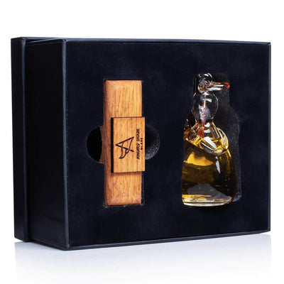 Glazen Whisky Engel op Hout - Angels' Share - Handgeblazen - Cadeaubox