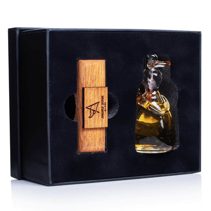 Glazen Whisky Engel op Hout - Angels' Share - Handgeblazen - Cadeaubox