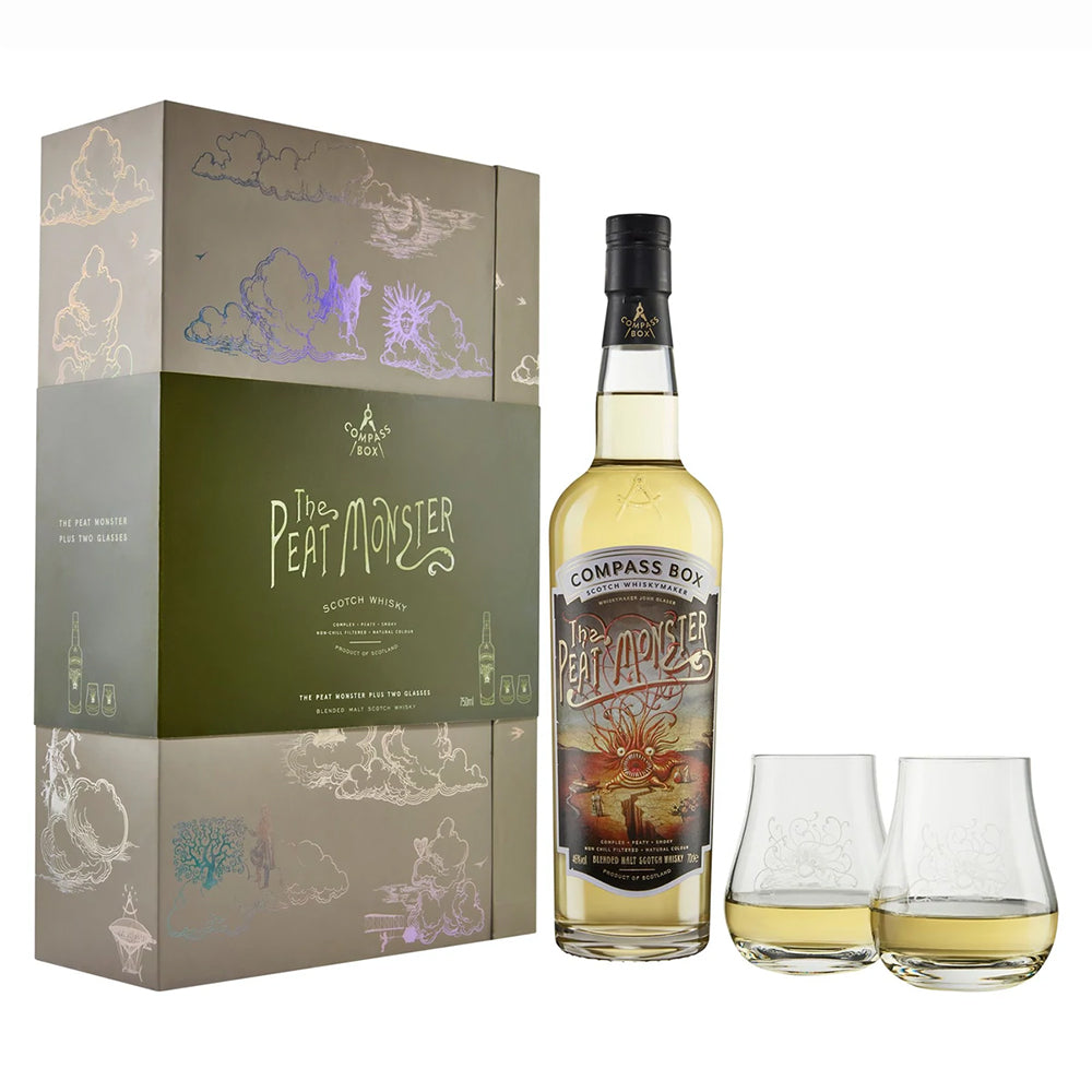 Compass Box Peat Monster Cadeaubox met 2 glazen - Blended malt whisky