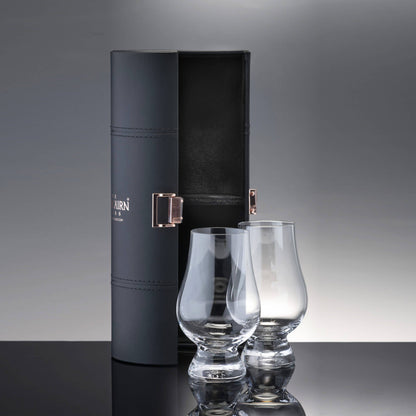 Glencairn whiskey glazen luxe leren set van 2