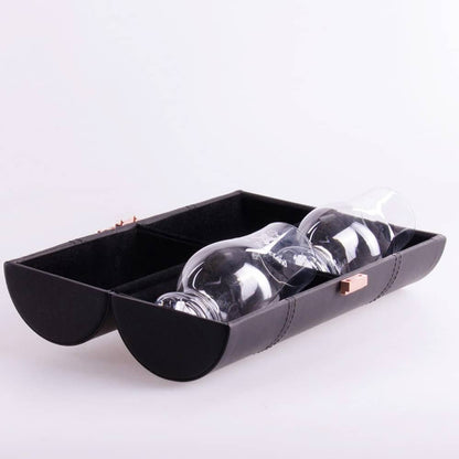Glencairn whiskey glazen luxe leren set van 2