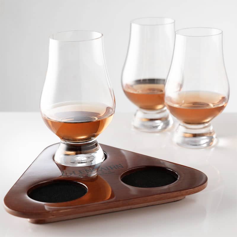 Glencairn set van 3 whiskeyglazen met onderzetter