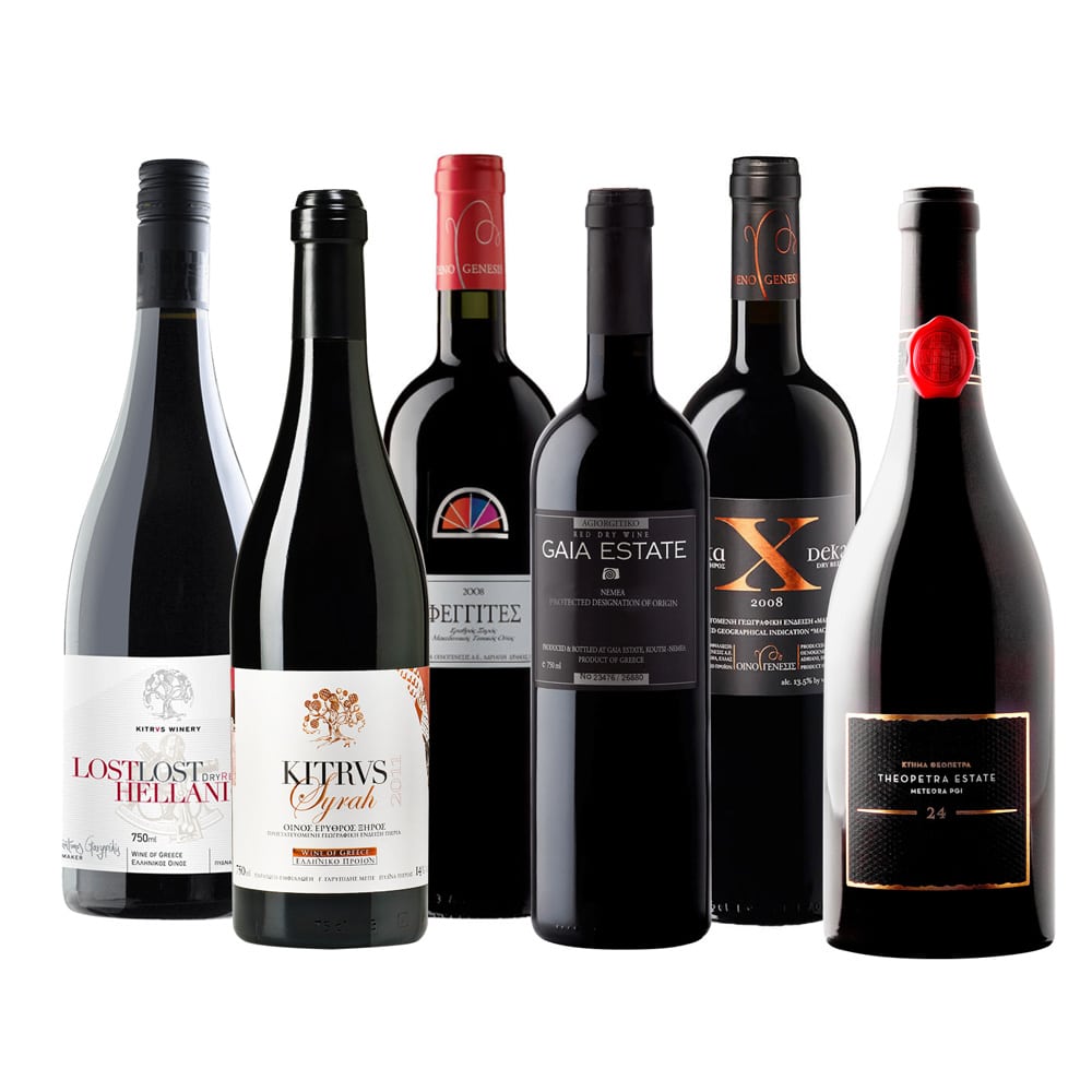 Wijnpakket - Beste Griekse rode wijnen - 6 flessen