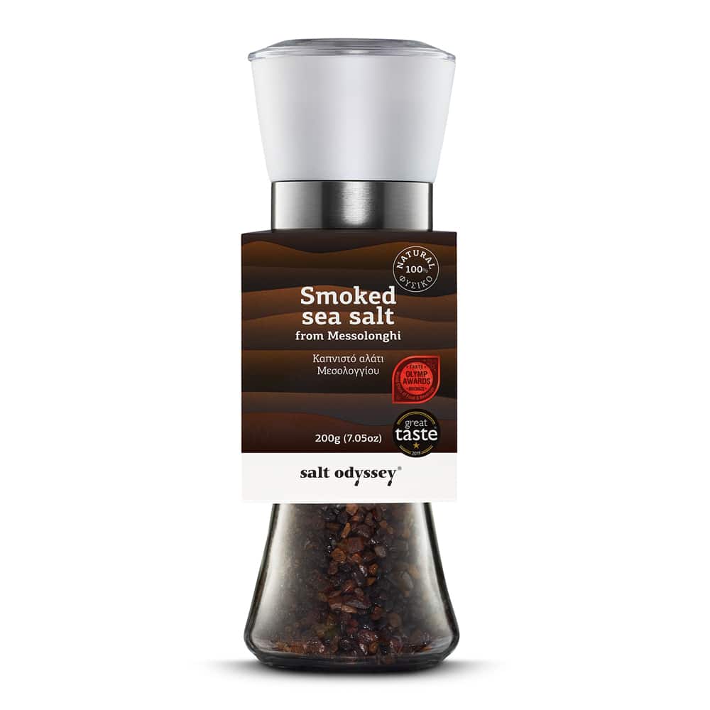 Grieks Zeezout Gerookt molen - Navulbaar - Puur - Natuurlijk - Odyssey - 190g