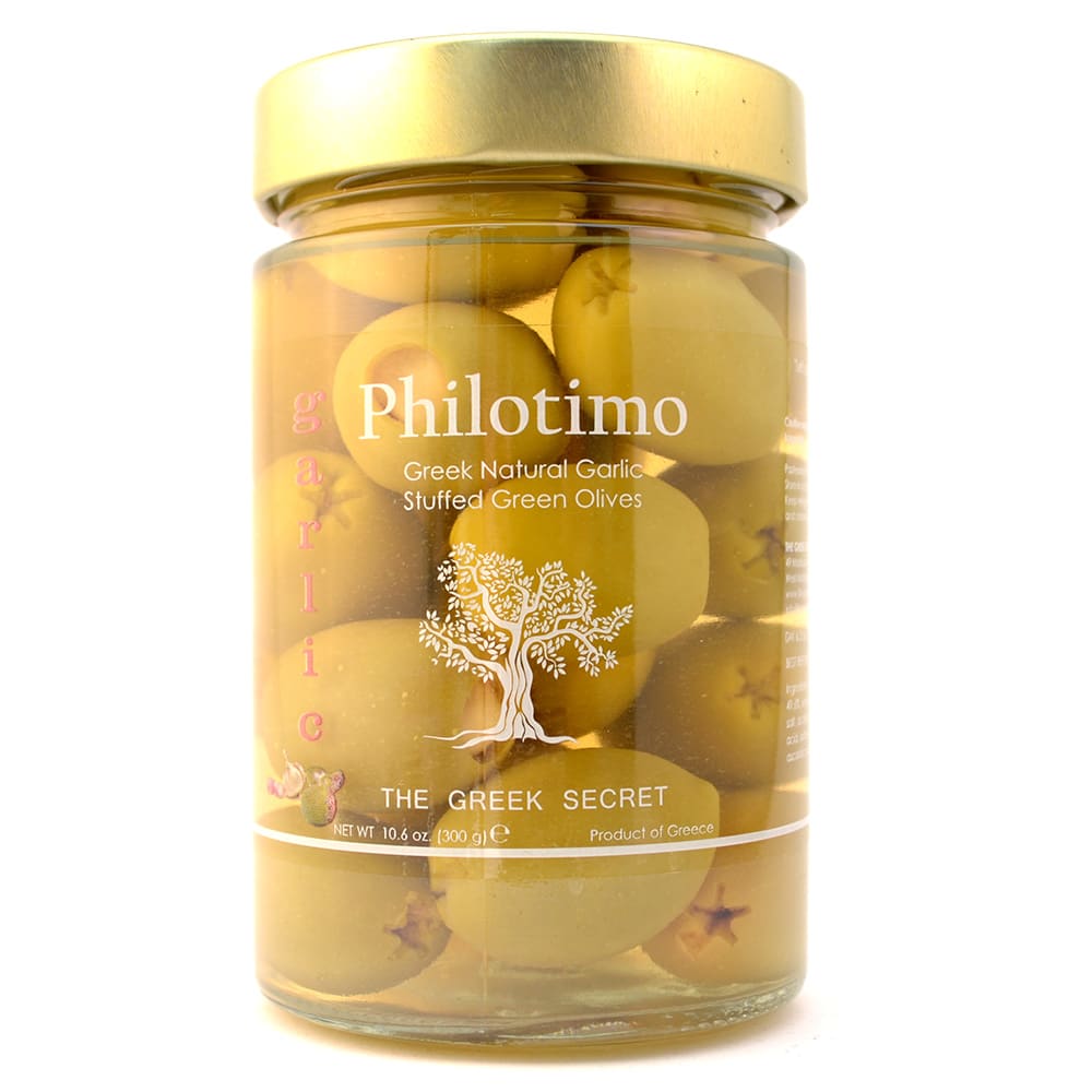 Groene Chalkidiki olijven met Knoflook - Philotimo - 300g