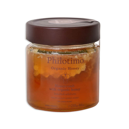 Griekse Honing met Honingraat - Philotimo - Rauw - 250g