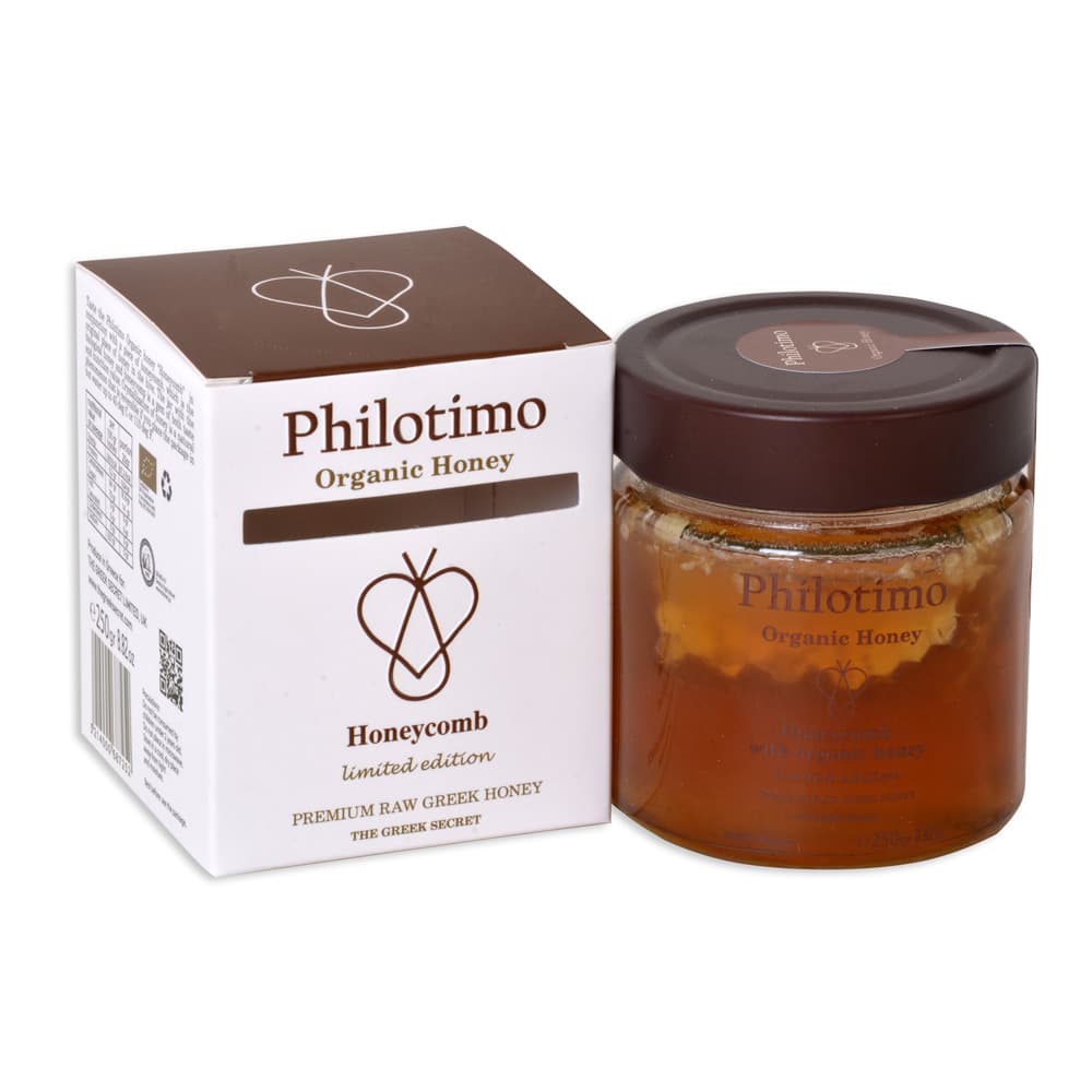 Griekse Honing met Honingraat - Philotimo - Rauw - 250g