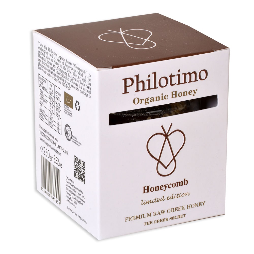 Griekse Honing met Honingraat - Philotimo - Rauw - 250g