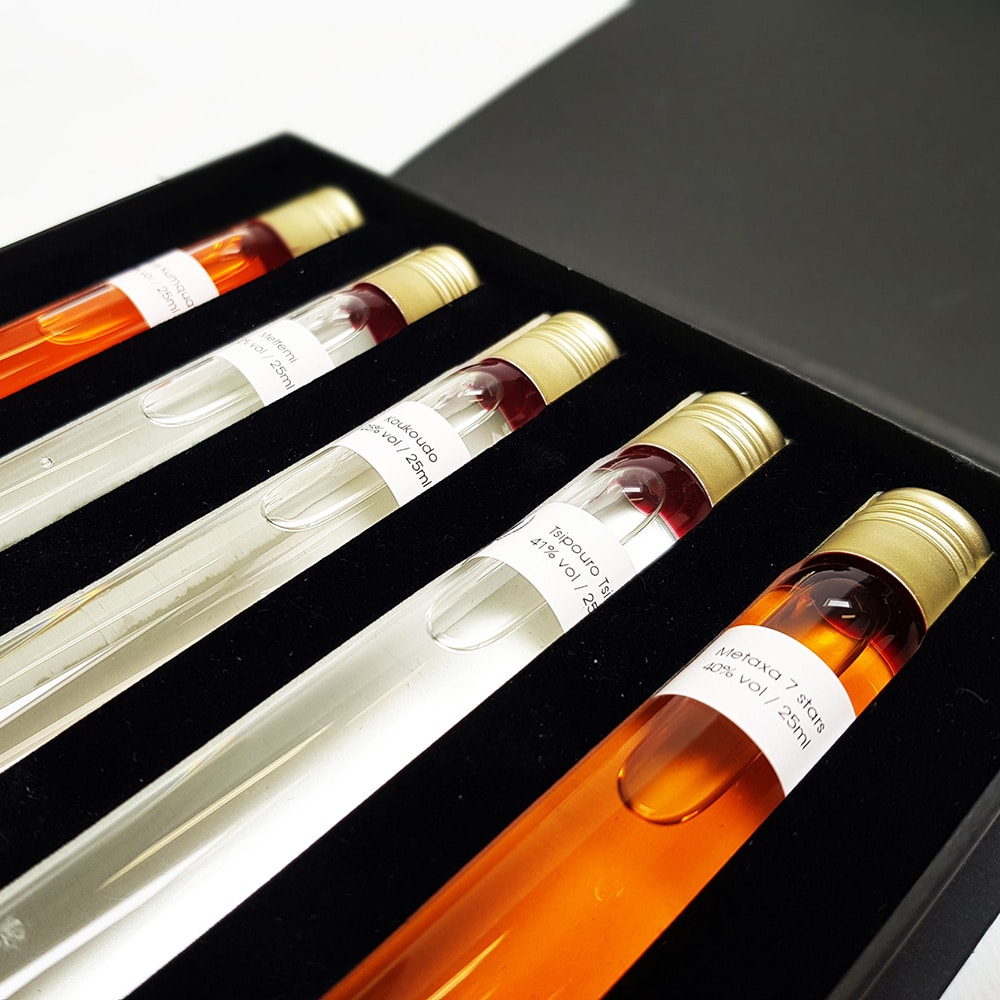 Griekse Drank Proefpakket - 7 tubes - Luxe cadeaubox