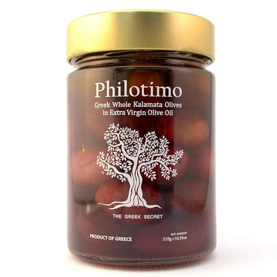 Griekse Kalamata olijven - Philotimo - Zongerijpt - 310g