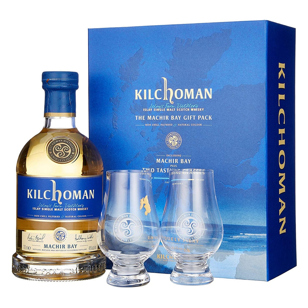 Kilchoman Machir Bay - Cadeaubox met 2 glazen - Islay - Single malt whisky