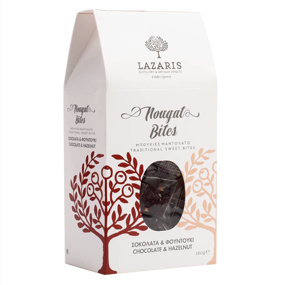 Nougat Bites Chocolade Hazelnoot - Lazaris - 160g
