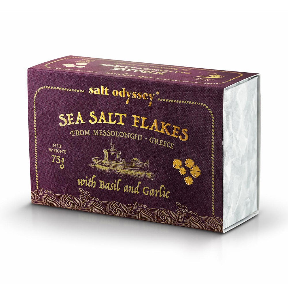 Zeezoutvlokken met Basilicum en Knoflook - Odyssey - Zuiver - 75g