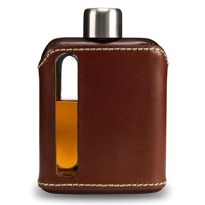 Ragproper Glazen Heupfles - Echt Leer - 100ml